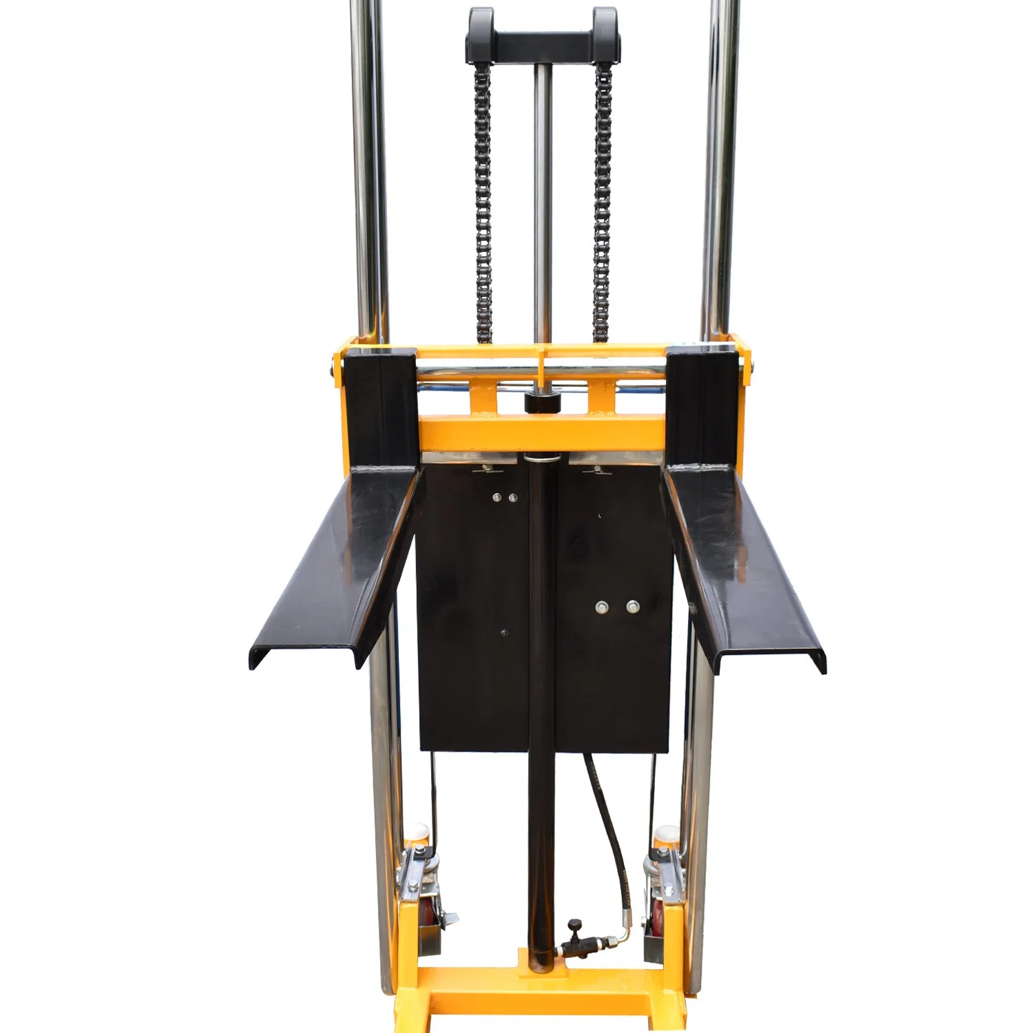 China Made Semi Electric Stacker with Removeble Platform Forklift Pallet Stacker Hydraulic Truck with Adjustable Forks (EJ)