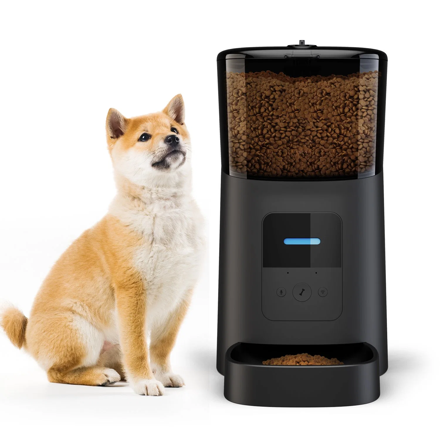 Câmara para cães com Smart Feeder automático para animais de estimação de 6 L com Wi-Fi e câmara