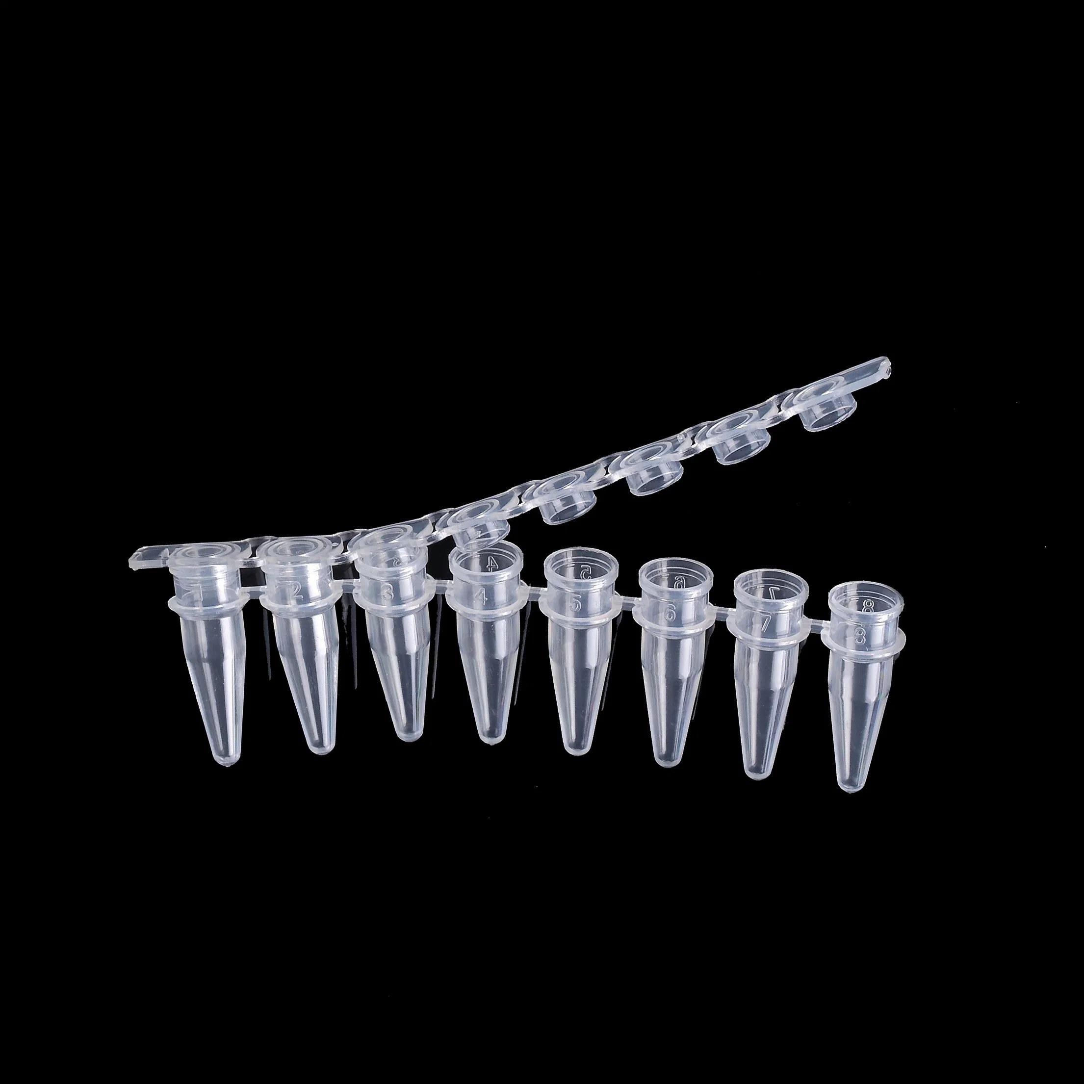 8 Snap Strip PCR Tubes with Flat Cap