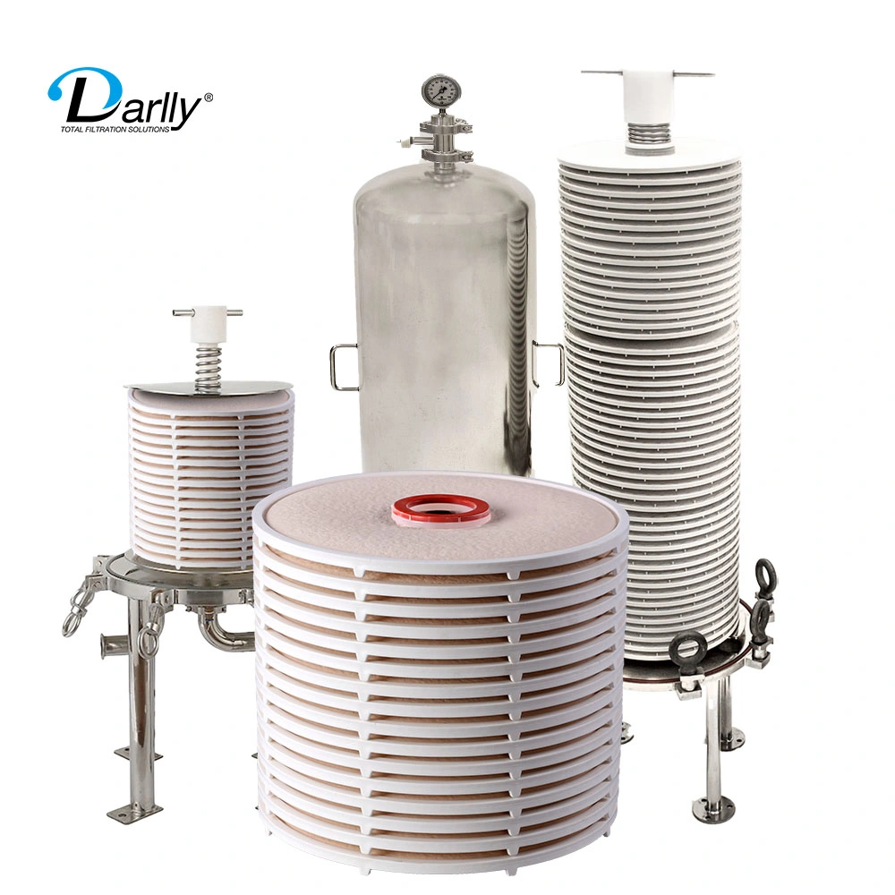 Darlly Lenticular Filters 12 Inches Depth Stack Disc Filter Cartridge Wine / Beer / Edible Oil Polishing Filtration 16 Inches