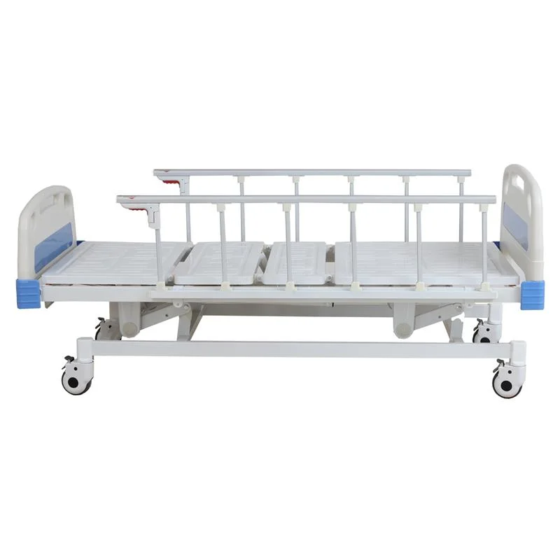 Suministro médico 3 rangos 3 función Manual cama hospitalaria con Barandillas de aluminio