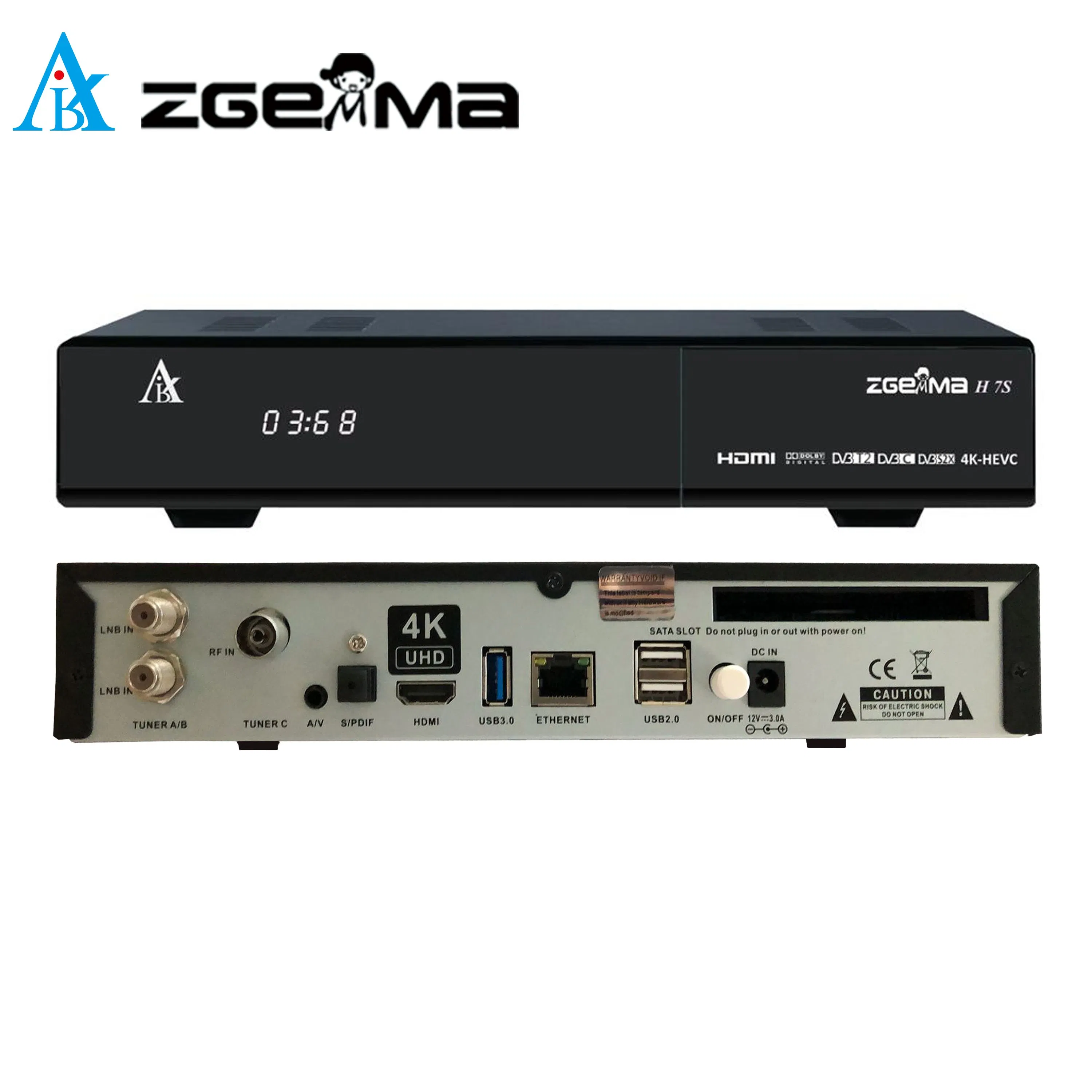 Innovador receptor de TV por satélite Zgemma H7S Enigma2 Linux OS 2*DVB-S2/S2X + decodificador de TV con sintonizador híbrido DVB-T2/C.