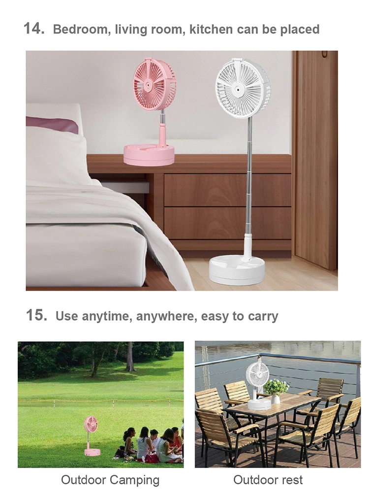 Mini USB Rechargeable petite table DC Stand Portable ventilateur électrique pliable Prix Mini USB Portable Rechargeable Ventilateur de plancher