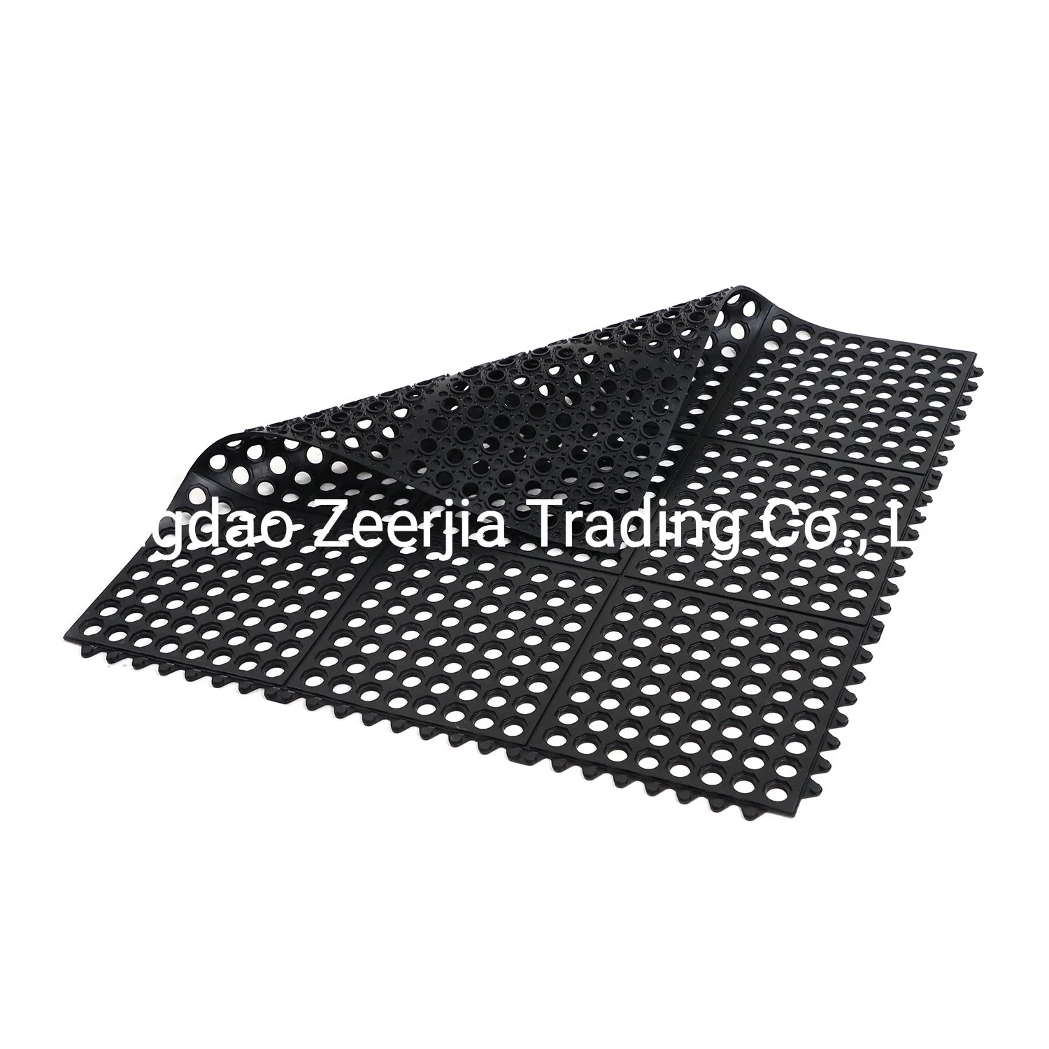 Safety Bevel Edge 3X5FT Anti Slip Rubber Floor Mat with Drainage Hole