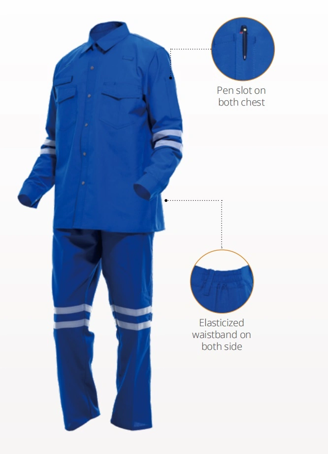 100% Cotton Polyester Fr Anti-Static Protective Workwear Coverall for Industry