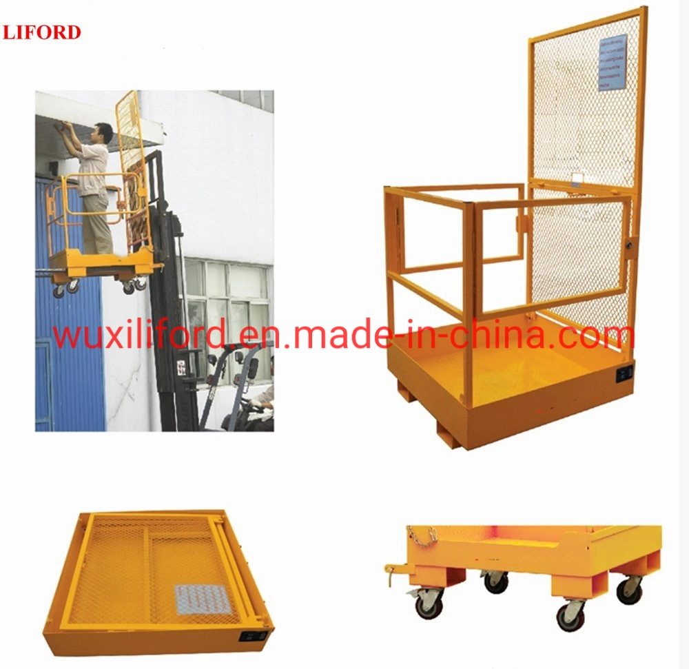 Forklift Jib Grabber Hoist Attachment Fold-Down Forklift Safety Cage Man Basket Nk30 Series