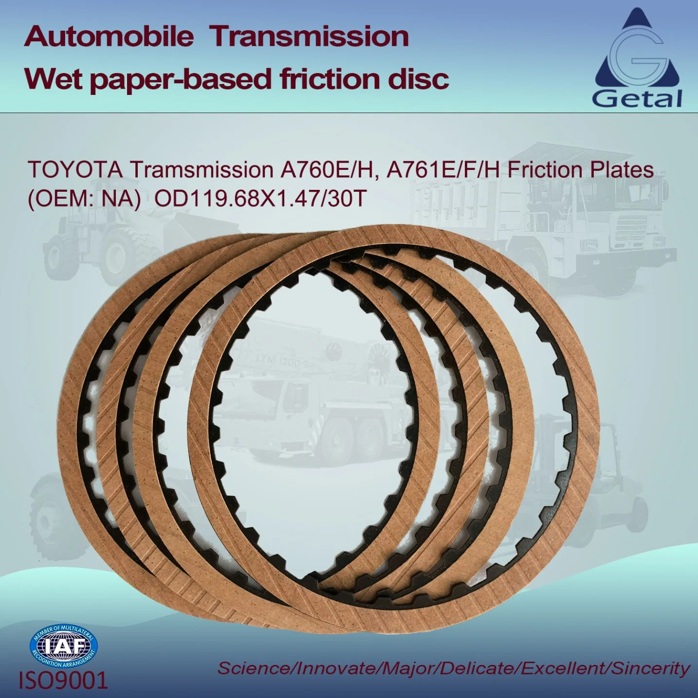 Авто запасные части для Toyota в трансмиссии760/761E/F/ч ведомый диск сцепления Od X1.47119.6830t