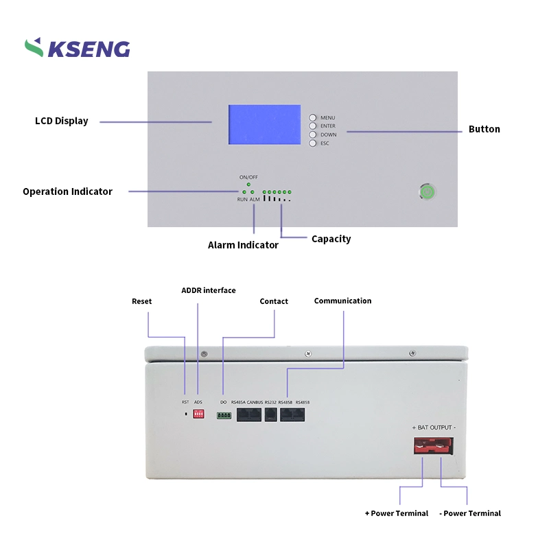 Kseng 5kw LiFePO4 Battery 100ah Wall Mounted Energy Storage Power Supply 48V Lithium Battery Pack for Home Energy Storage System