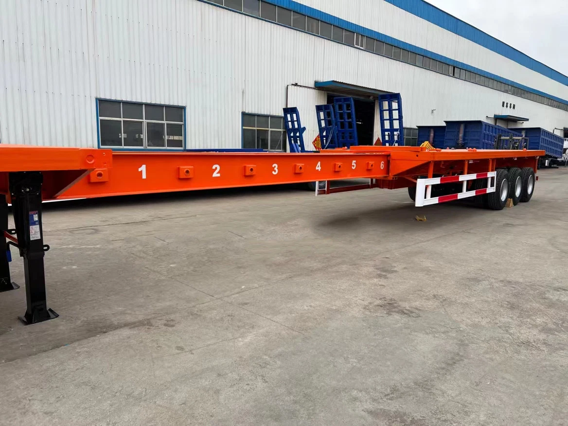 Extendable Flatbed Semi Trialer for Overlength Cargo Transportation