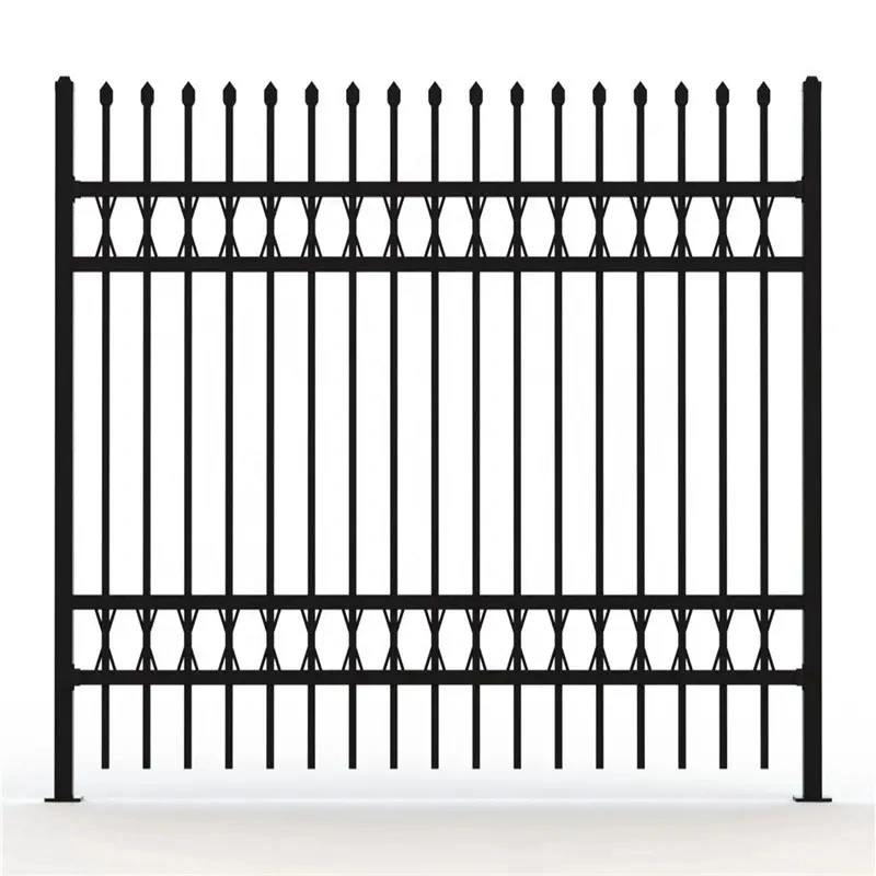 High quality/High cost performance  Galvanized Metal Fence Double Gate, Garden Yard Anti Theft Security Iron Single Gate