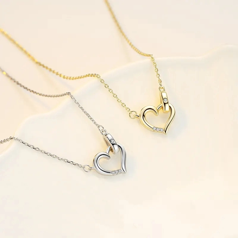 Elegant 925 Sterling Silver Heart Pendant Necklace for Women