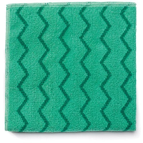 Rubbermaid Style Commercial Reusable Cleaning Cloths, Microfiber, 16-Inch X 16-Inch, Green, Ffectively Remove Dirt, Bacteria, and Allergens