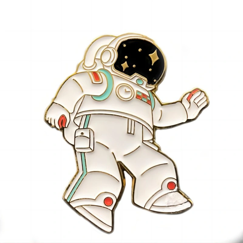 Custom Space Astronaut Front Enamel Pin Inspirational Enamel Lapel Pin Cute Sports Alloy Brooch Emblem Ladies Garment Bag Label Pins