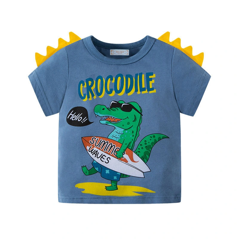 Großhandel Sommer Dinosaurier-Druck T-Shirts 3D Jungen Kleidung Kurzarm Kinderbekleidung