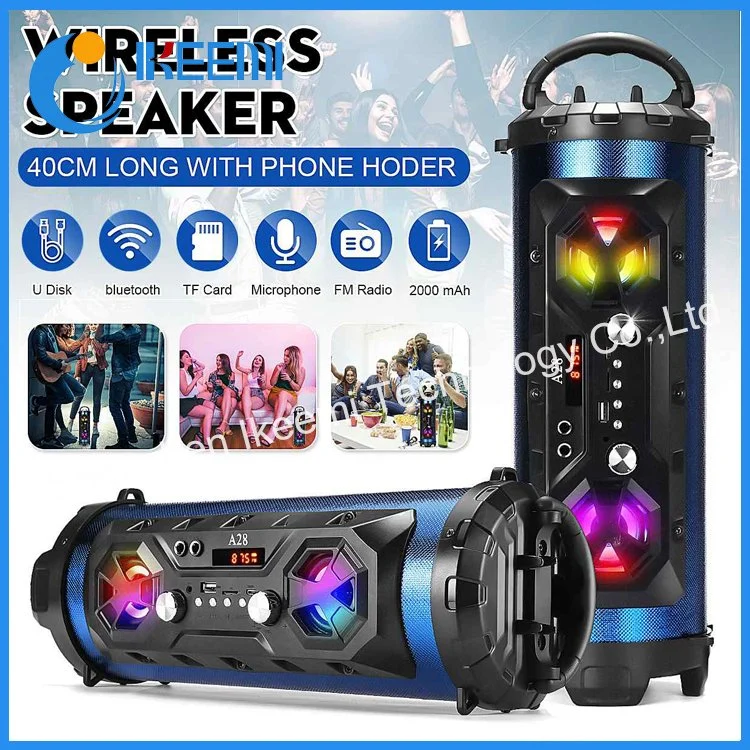 Colorful LED Light Portable Bluetooth Speaker Powerful Wireless Outdoor Speaker