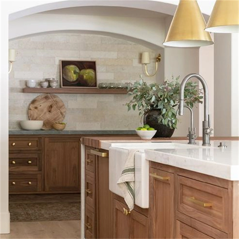 Custom Top qualidade Home mobiliário de madeira Solid Wood American Shaker Estilo portas armários de cozinha