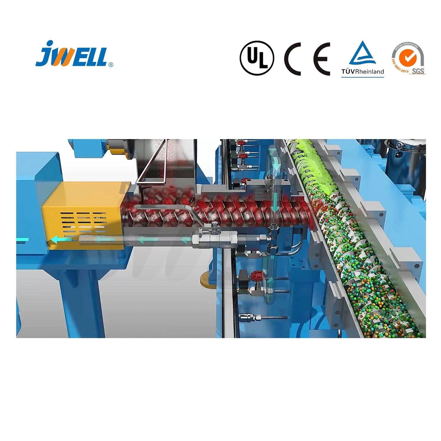 Jwell Corn Starch Granules Biodegradable PLA Plastic Recycling Biodegradable Compounding Extruder