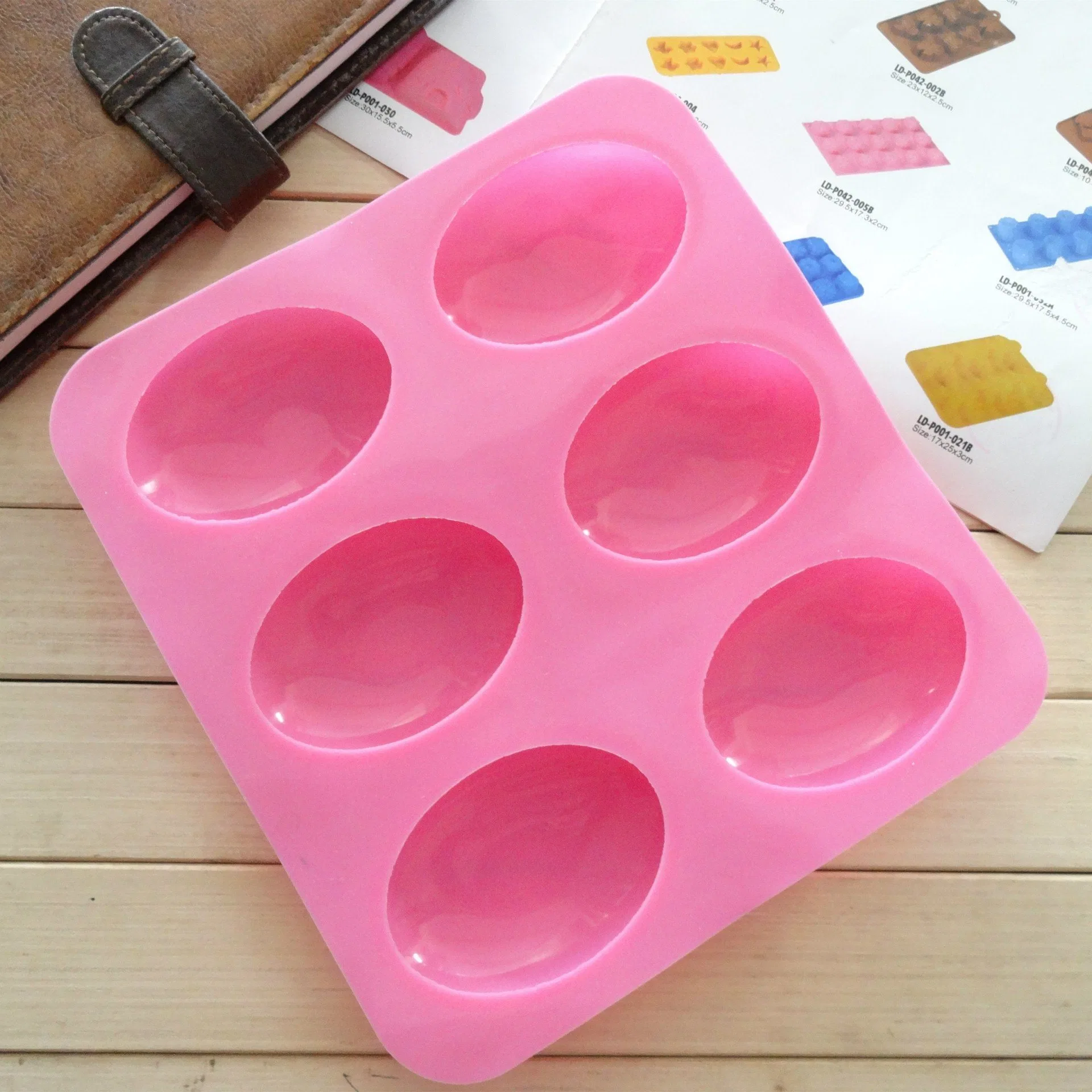 Cookie Maker Cake Mold Tool 6 Slots 3D Oval Shape Silicone Handmade Bl17890
