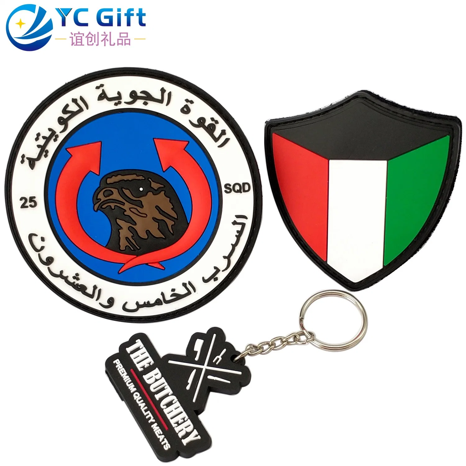 Custom Kuwait Clothing Label Malaysia Flag Uniform Badge Promotional Souvenir Gift Key Chain Fashion Shoes Sticker Tag and Emblems Hook & Loop Backed Patches