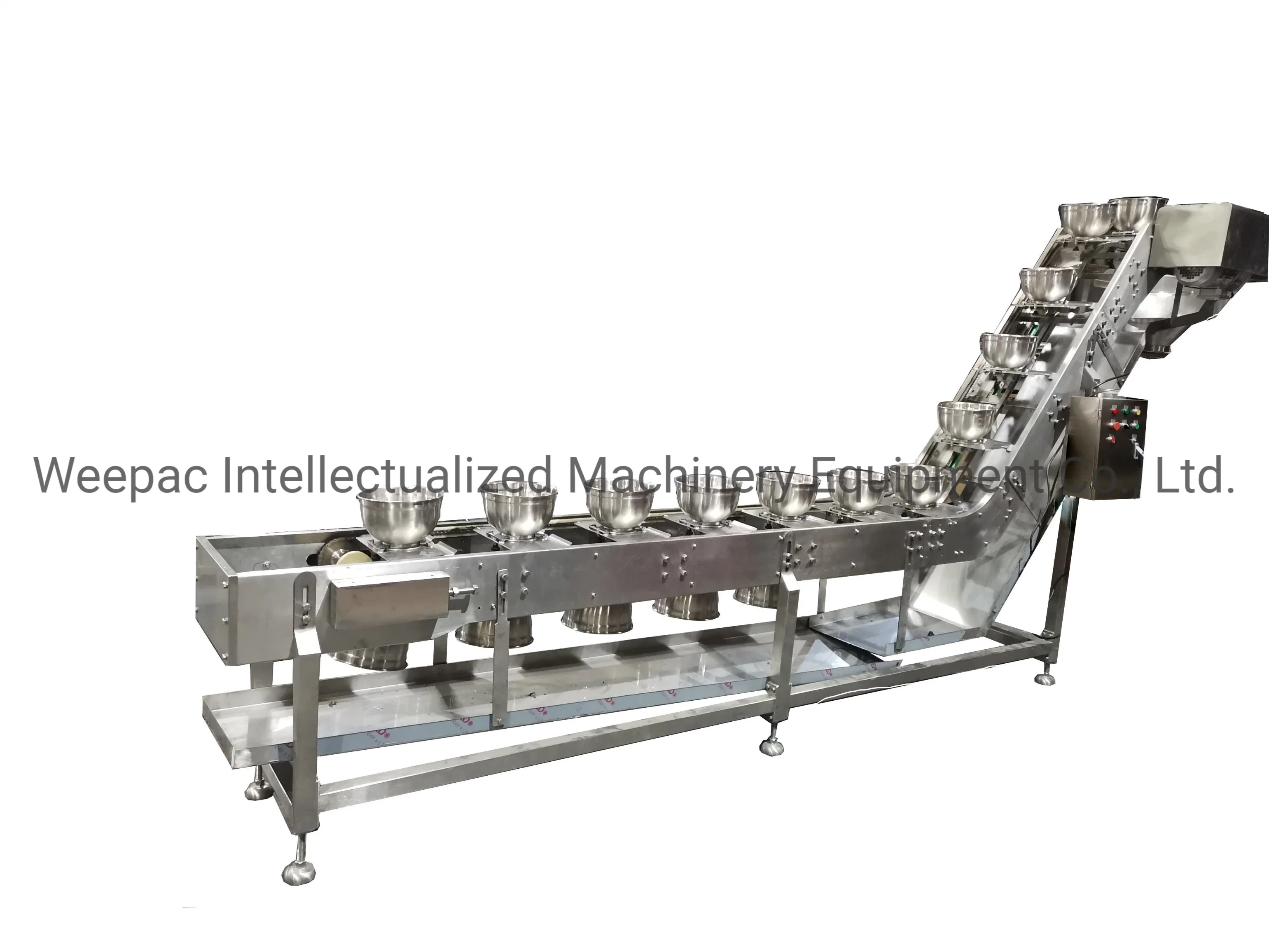 Material Handling Machine Stainless Steel 304 316 Bowl-Type Elevator Inclined Chain Driven Conveyor Indexing Conveyor