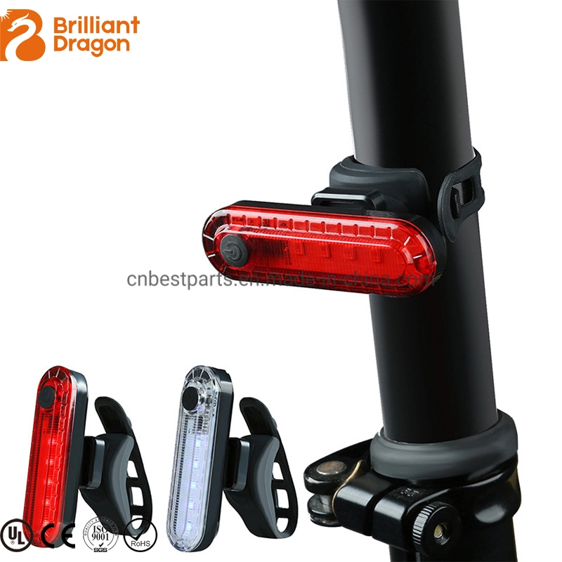 Red White Warning Flashing Emergency LED Bicycle Front Rear Lighting Rechargeable Safety Taillight Lamp for Running Hiking Powerful LED Bike Light