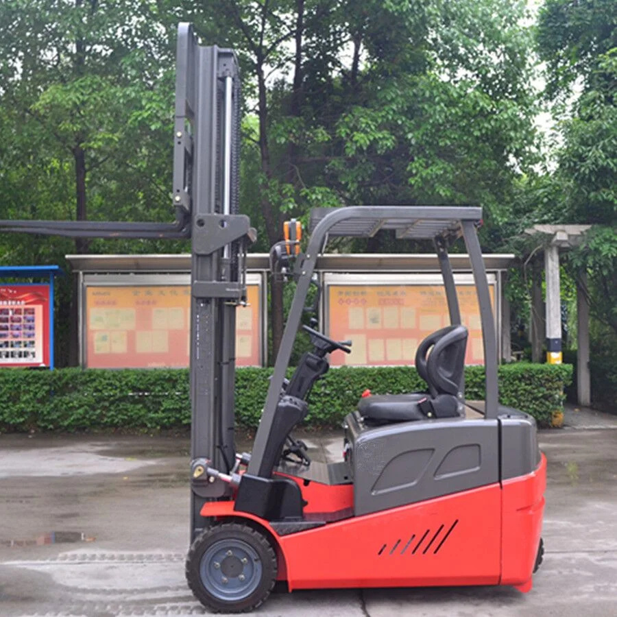 2000kg 5.5m 3-Wheels 48V Battery Powered Electric Forklift with Double Driving System