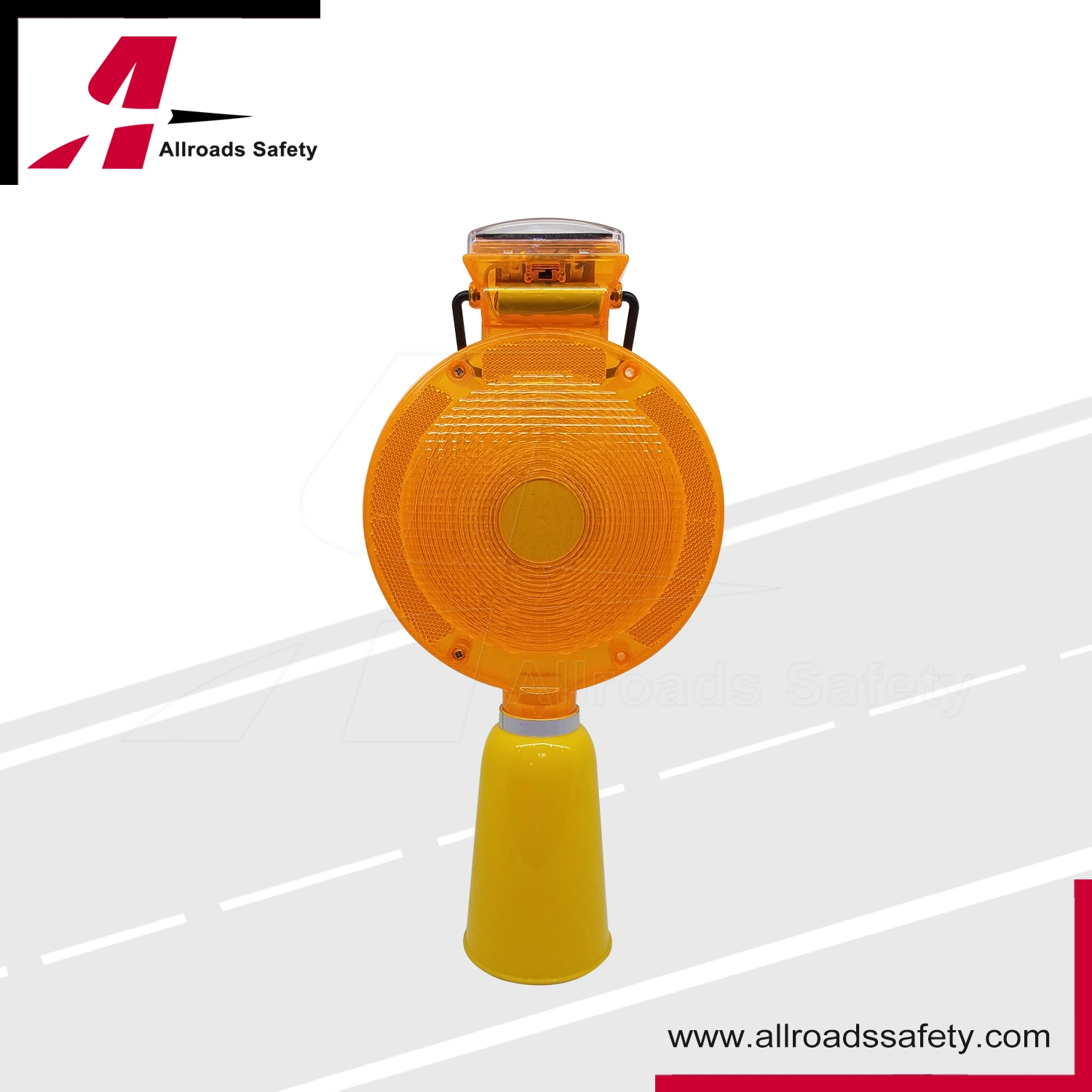 Solar Power LED Traffic Barrier Safety Warning Signal Light for Traffic Cone