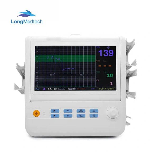 Портативный 12-дюймовый цветной кардиотокограф CTG Fetal Doppler с перемычкой Фетальный монитор