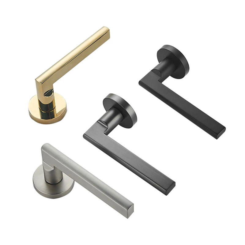 Square Pull Bar Chrome Door Lever Handle Lock