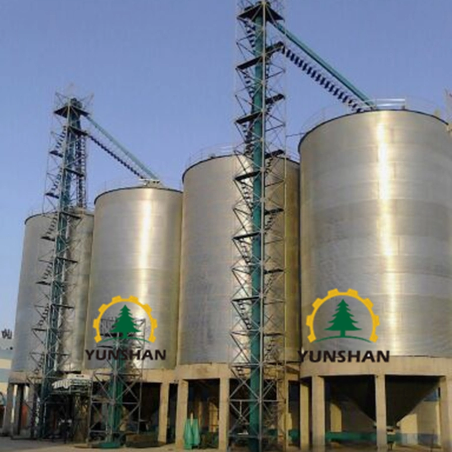 Grand silo de stockage de riz paddy et d'arachides à base plate en béton de grande capacité en vente.