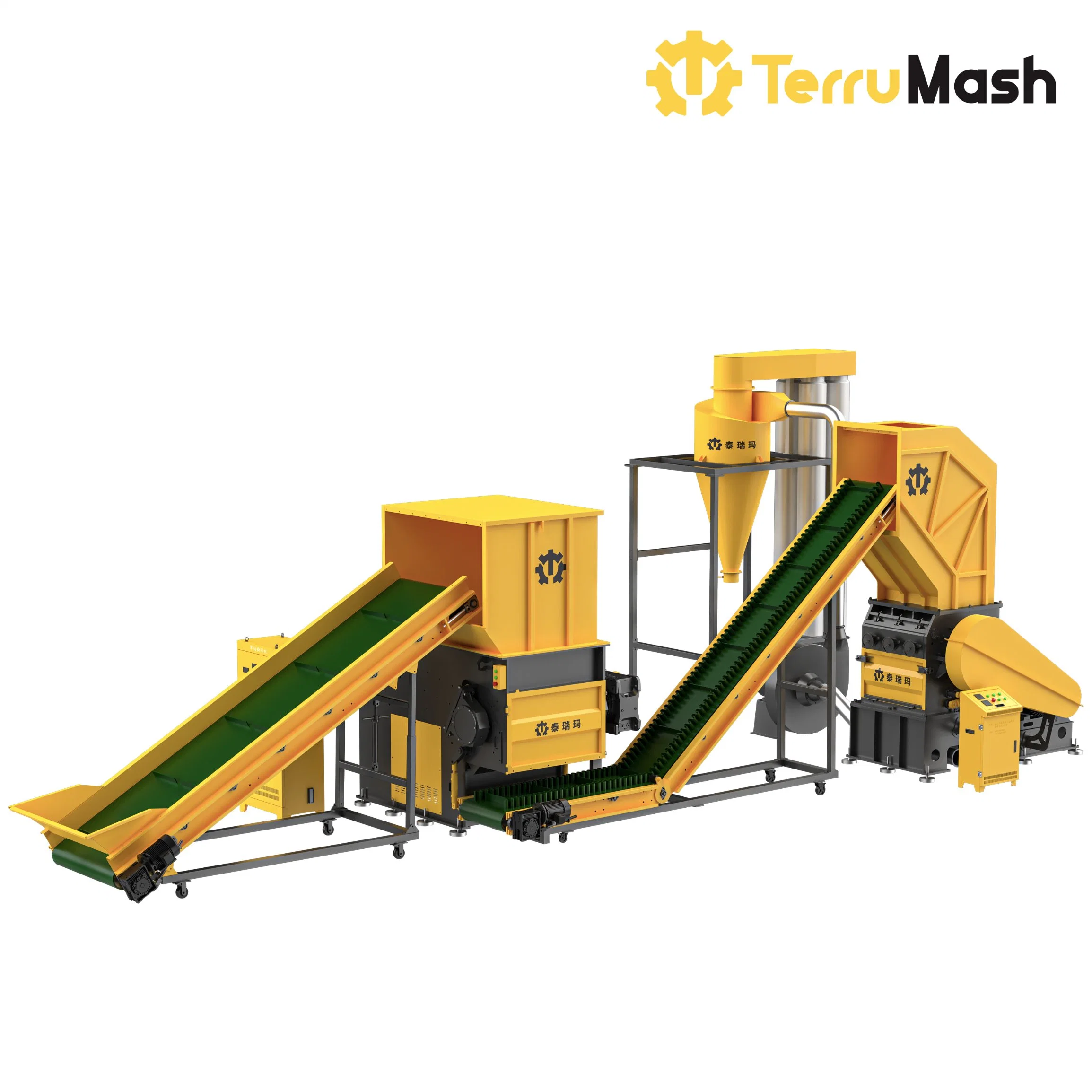 High Output Waste Plastic Pet HDPE Bottle Flake Drum Pallet Rubber Lump PVC Pipe LDPE LLDPE PP PE Film Jumbo Woven Bag Recycling Crushing Line Washing Machine