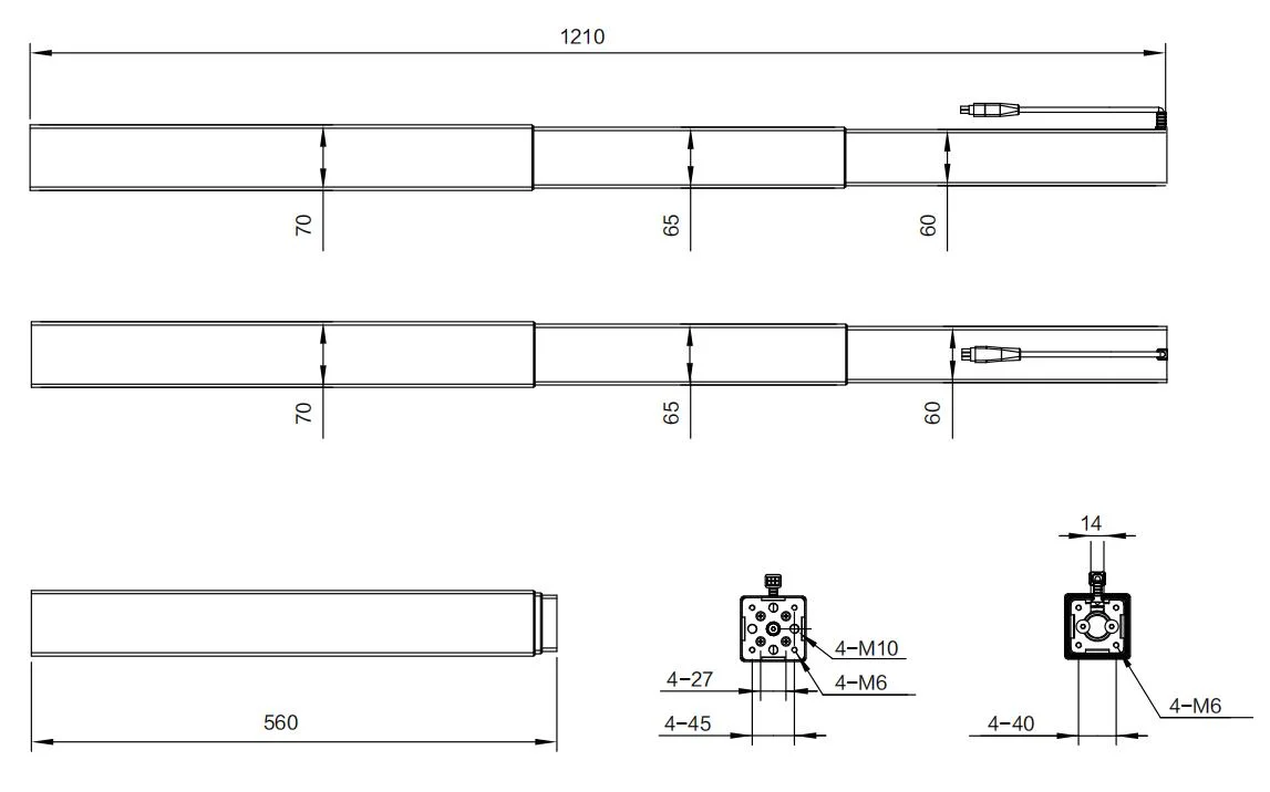 Jiecang hogar tranquilo eléctrica constante la velocidad de obturación de rodillo de inteligencia de 110V/230V Fuente de alimentación AC Motor tubular lineal con interruptor de límite mecánico