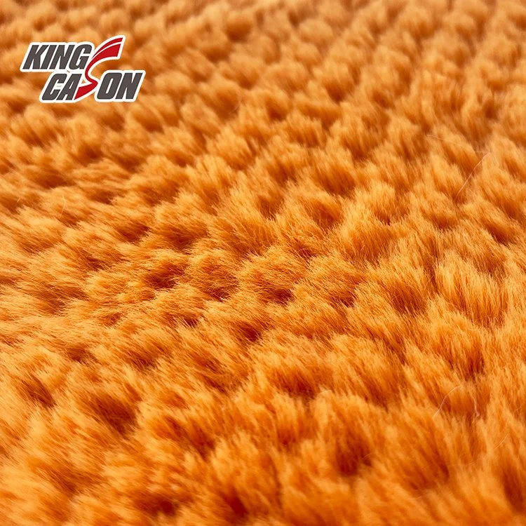 Kingcason 100% Polyester Microfiber Medium-Weight Short Pile Dyeing Pineapple Rabbit Fur for Winter