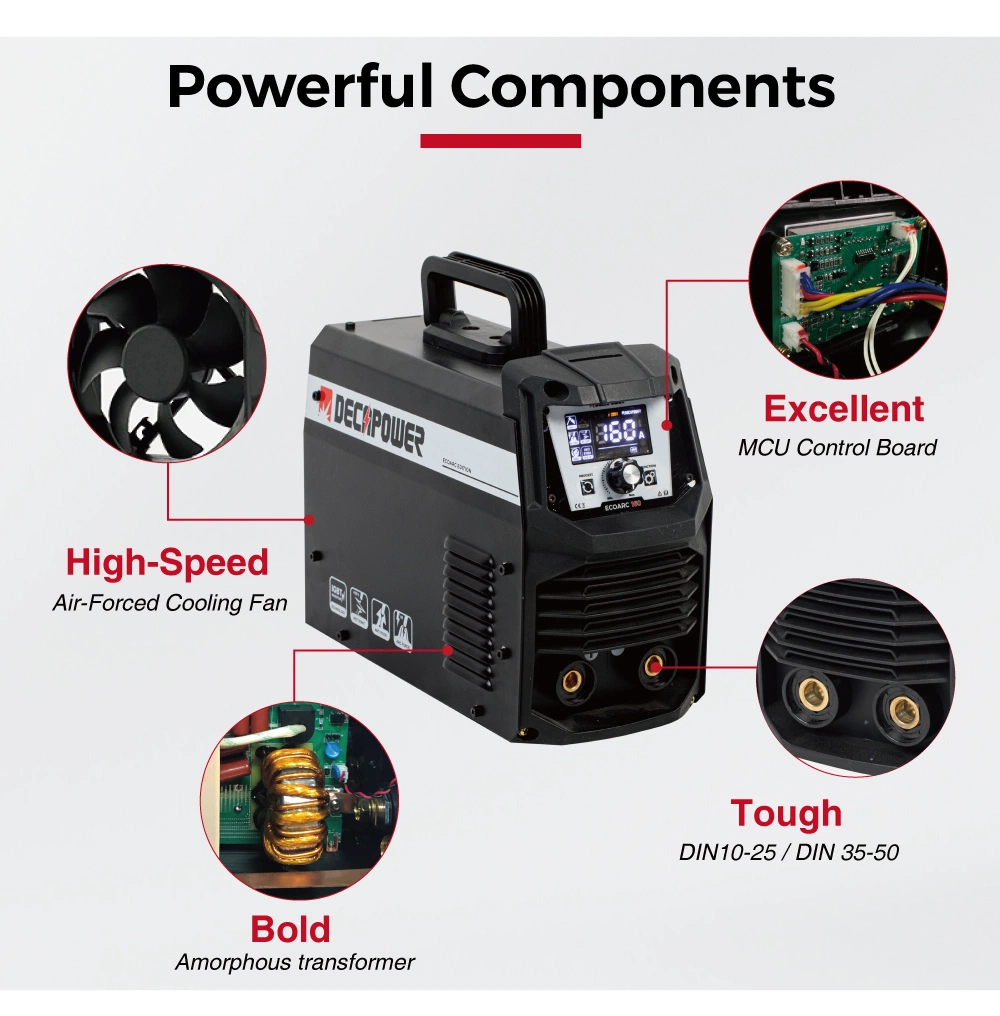 Máquina de soldadura por inversor MIMA/Arc 160A IGBT de alta resistência Decapower portátil