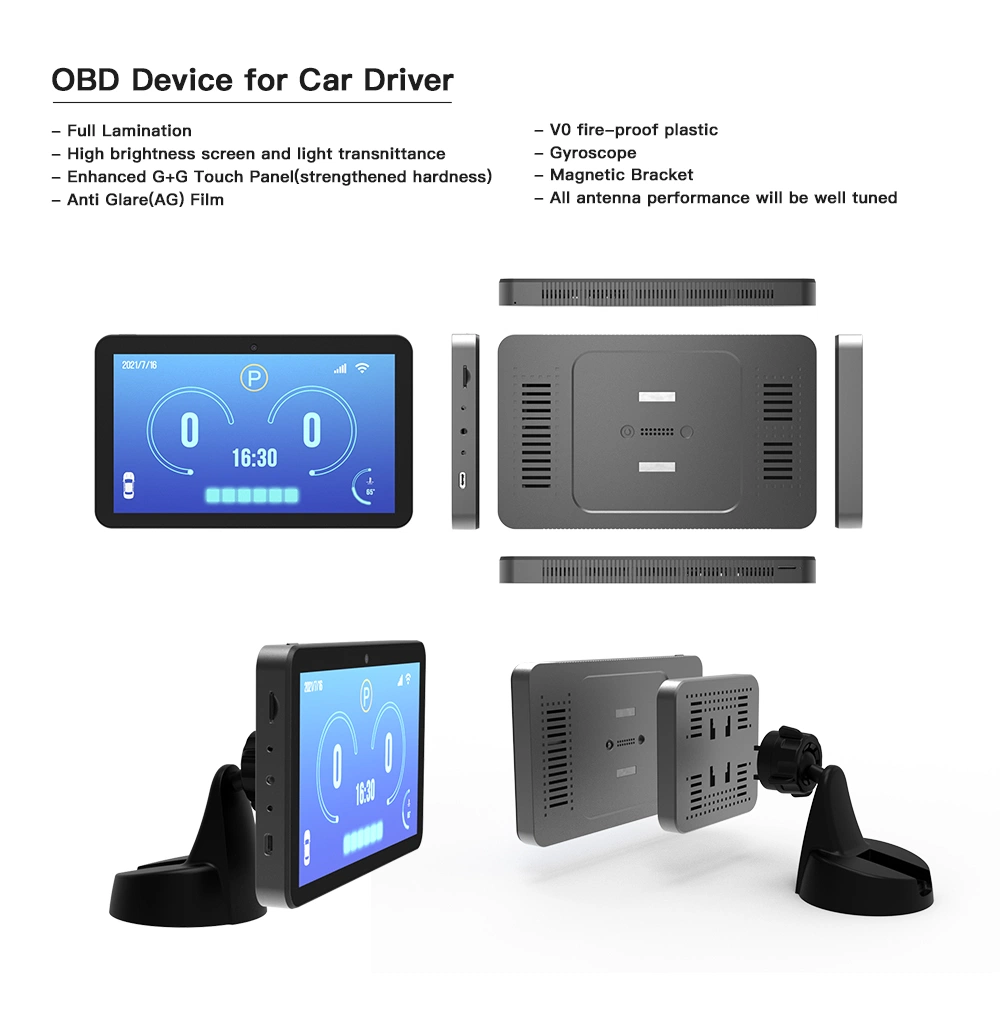 7 Inch Vehicle Mounted Tablet 5g WiFi Bt GPS Navigation OBD Anti Glare Screen Car Tablet Android