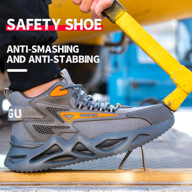 Chaussures de sécurité pour hommes avec embout en acier, chaussures de travail anti-perforation et antidérapantes, baskets légères et respirantes pour la construction industrielle.