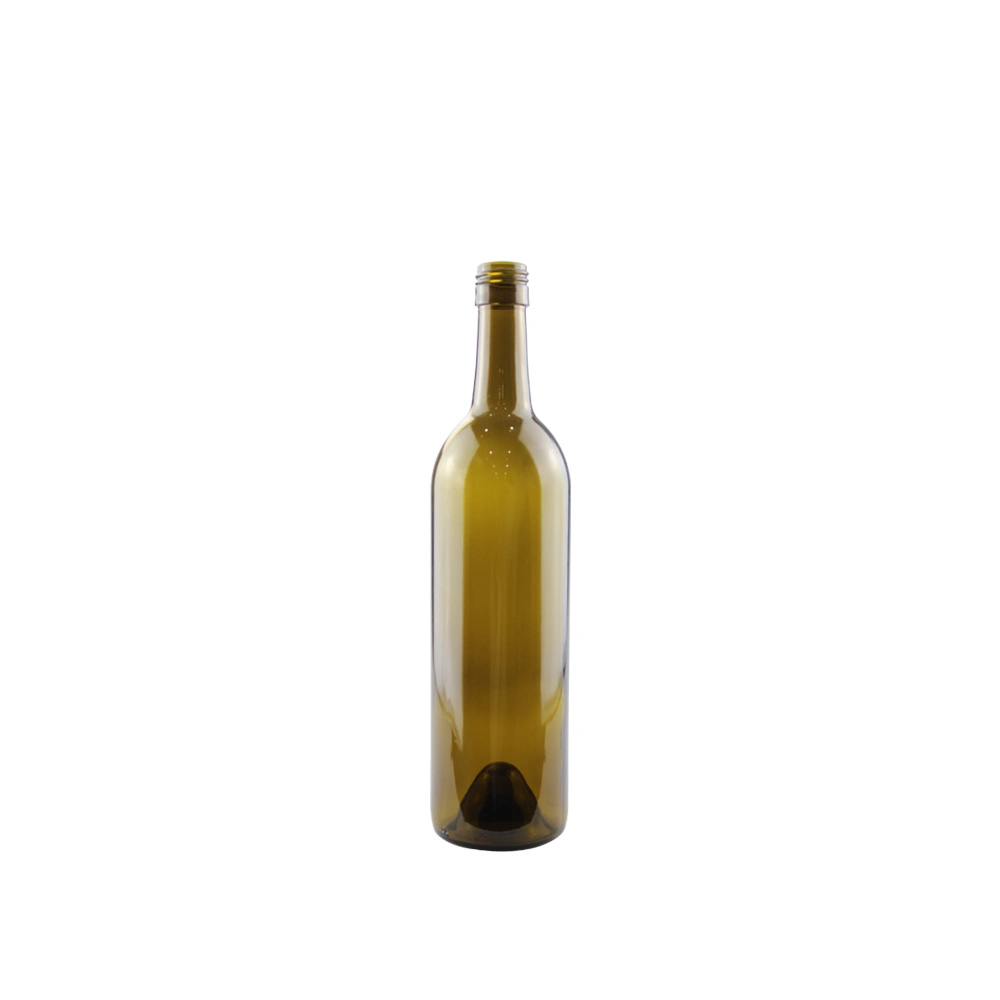 750ml Glass Bordeaux Wine Bottle Flat-Bottomed Cork Finish - Case of 12 - Cobalt Blue