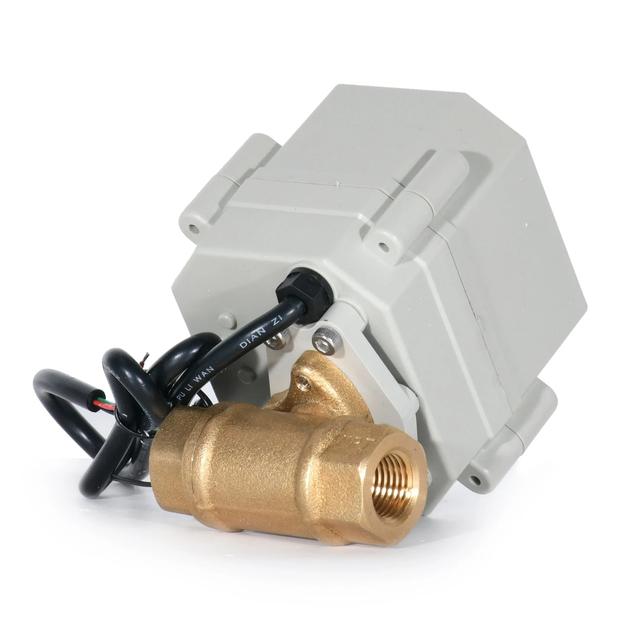 DC 12V 24V Brass Ball Structure and Water Media Auto Drain Electric Motorized Actuator Ball Valve with Timer