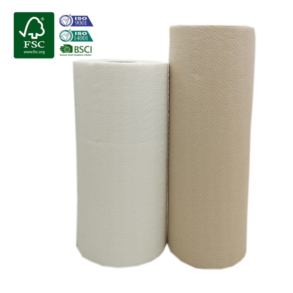 Amostra grátis altamente absorventes Bambu toalhas de papel 2 camadas de tecido de cozinha do rolo de papel