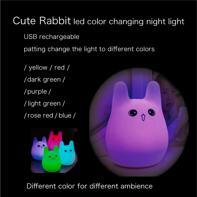 3D Lovely Night LED Gift Light with Bunny Appreance for Holiday