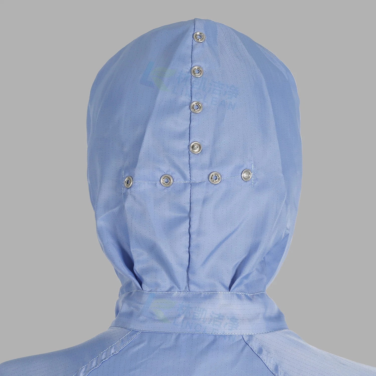 Blue Dustproof Cleanroom Work Clothes Front Zipper ESD Workwear for Pharmaceutical Factory