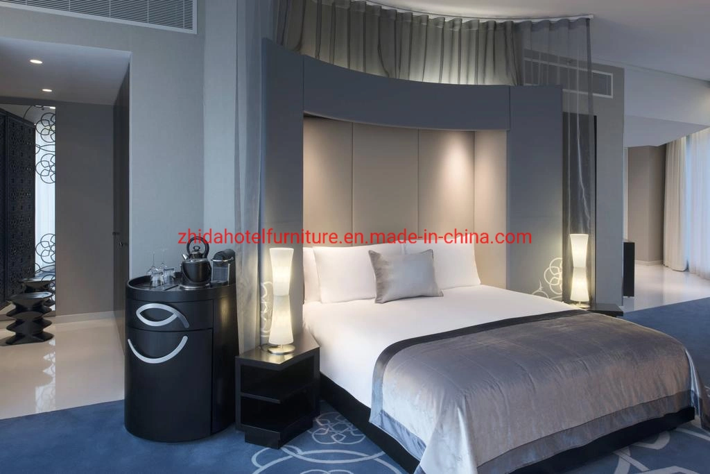 Custom Modern Design Sperrholz Cover mit Holz Furnier Home Villa Apartment Hotel Schlafzimmer Möbel mit King Queen Bett