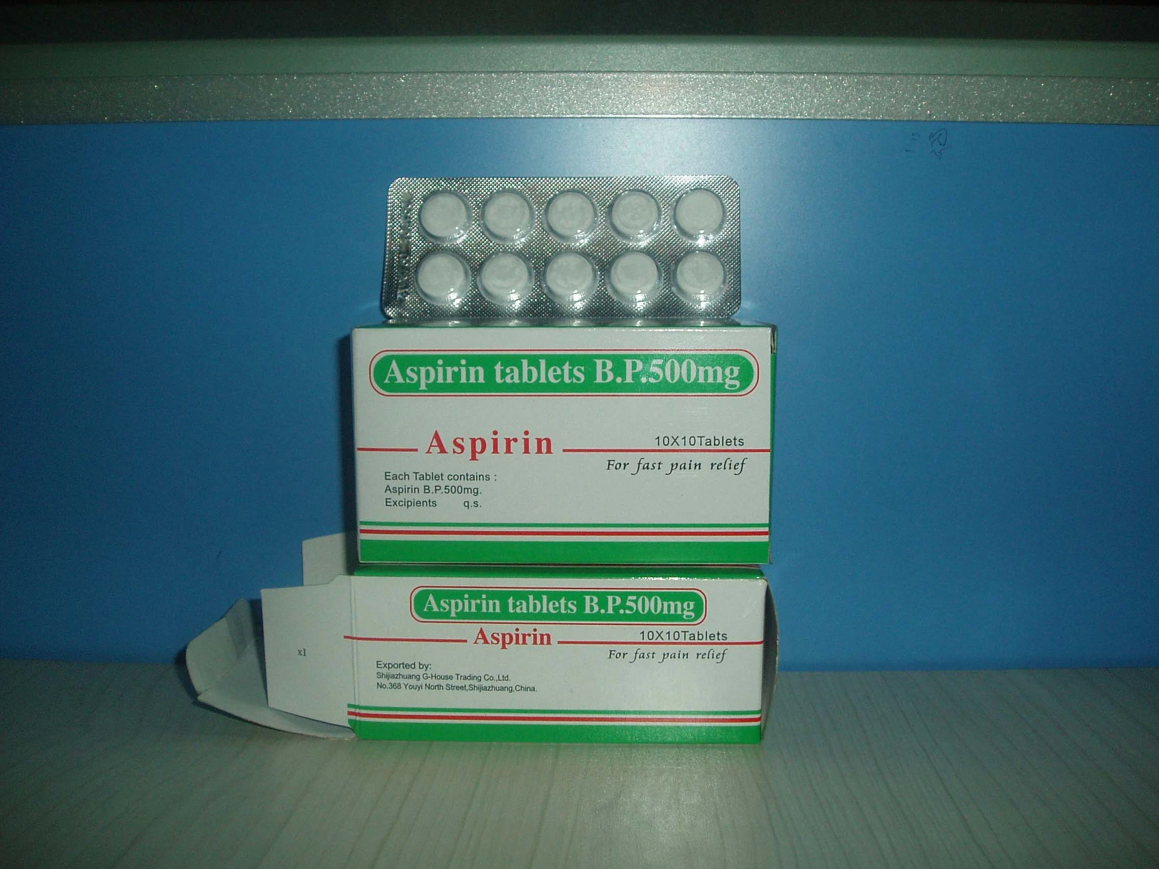 Aspirin comprimés 500mg médicaments finis médicaments pharmaceutiques