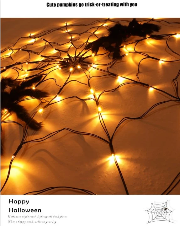 Halloween Spider Web LED Light String Home Garden Decoration Halloween Decorative Lighting