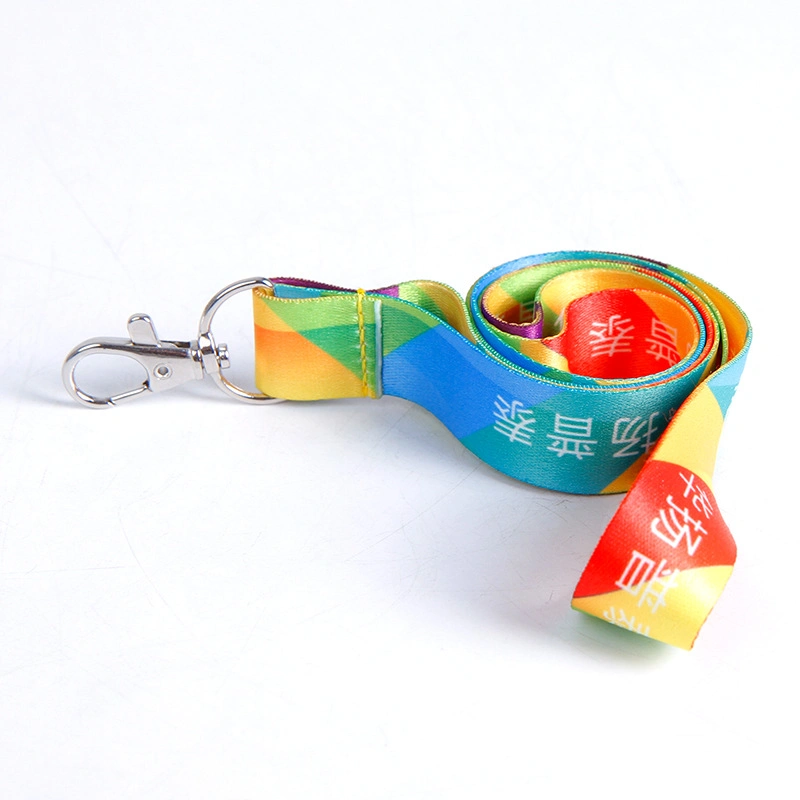 Cuello impresos personalizados promocionales Lanyard poliéster Llavero con Logo Cordón de la sublimación de la tarjeta de identificación del titular