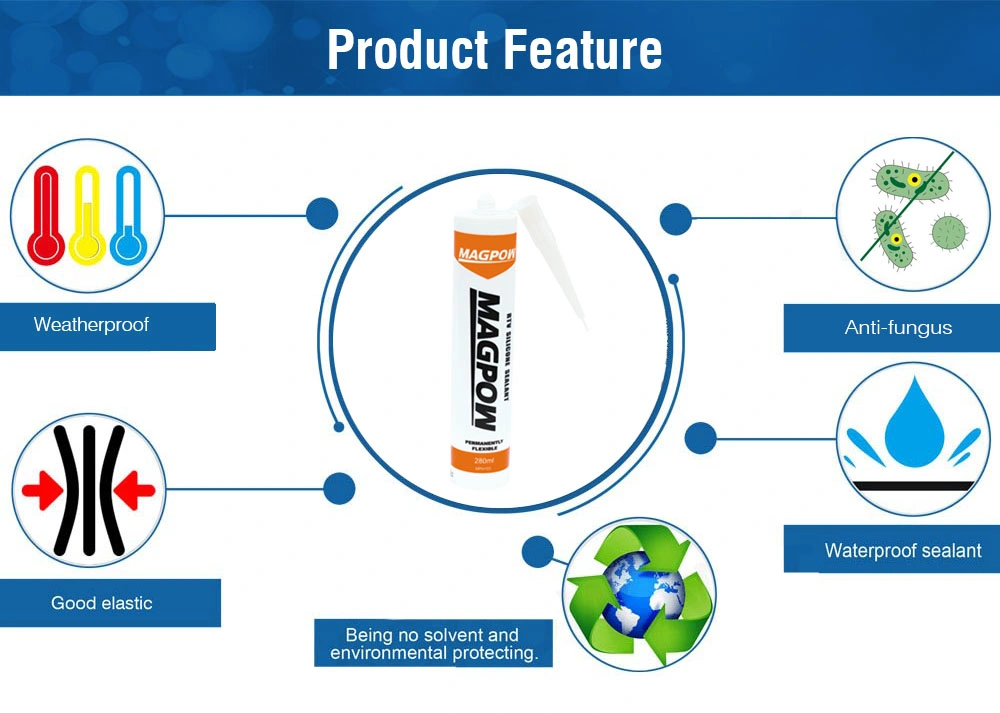 Rtc Silicone Selant with Many Colors Like Clear/White/Black/Grey High Performance Economical Glass Purpose Using