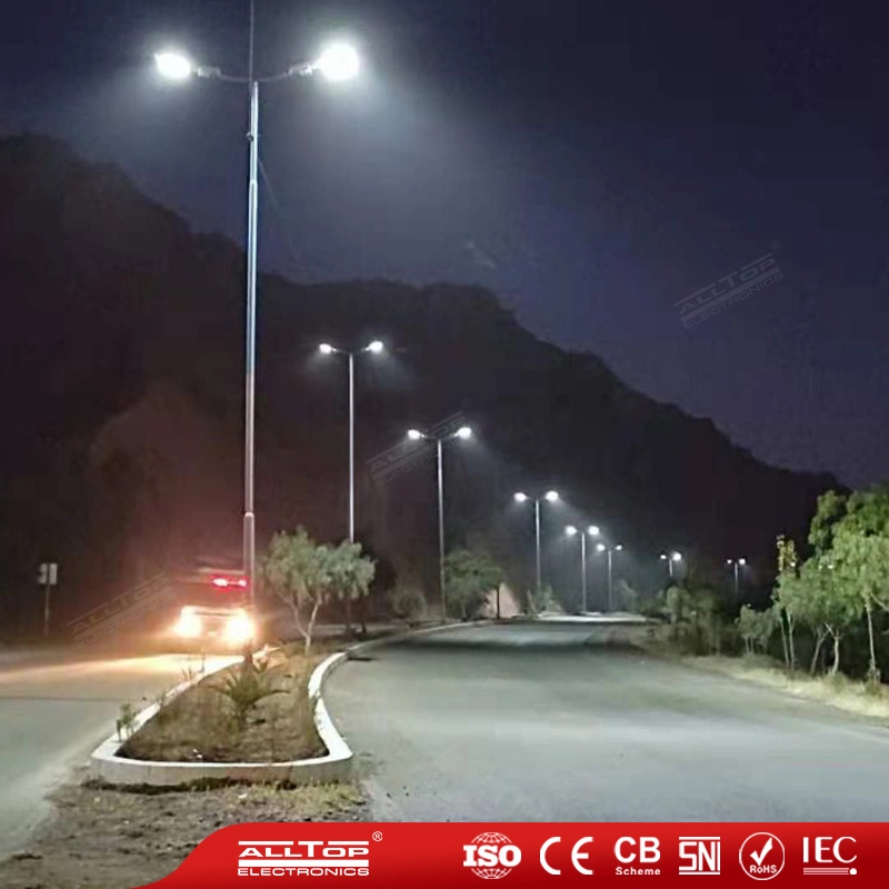 Alltop Streetlight de Poupança de Energia da Bateria de Lítio Lightwaterproof Lâmpada Super Brightdie-Cast IP65 Luzes solares de alumínio Piscina todos em uma rua Solar Luz de LED