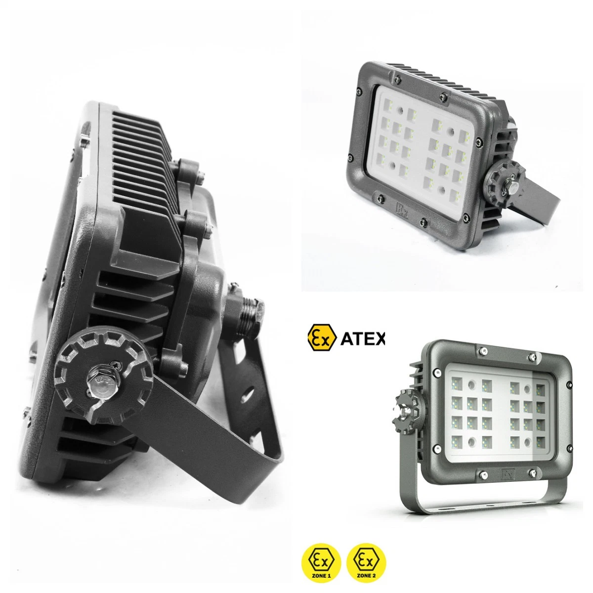 Projecteur à LED anti-déflagrante 50 W 70 W 80 W/accessoire d'éclairage à LED anti-explosion ATEX, pour zone 1 et zone 2, zone 21 et zone 22 éclairage pour zone dangereuse