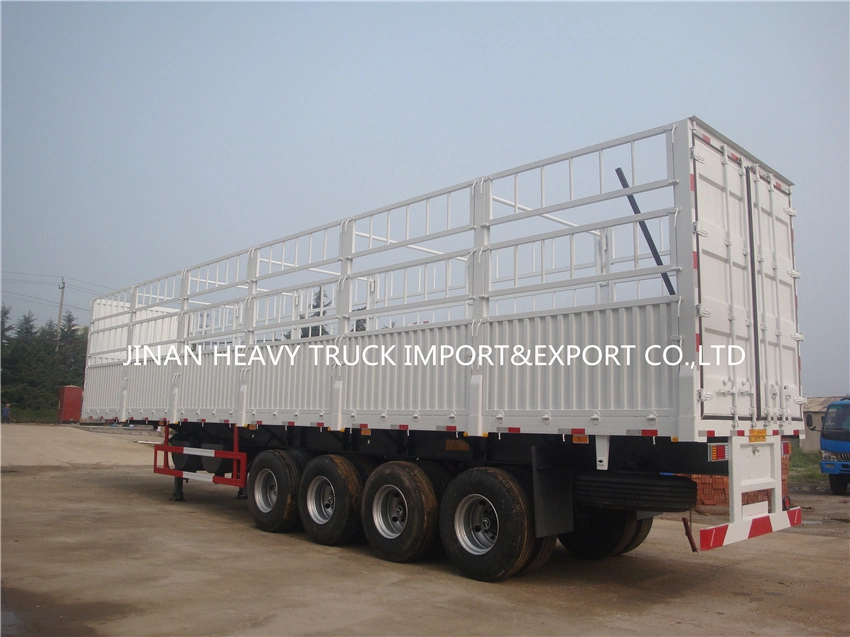 High quality/High cost performance  Fence Semi Trailer Livestock Carrier Truck with 3 Axles Fence Cargo Trailer