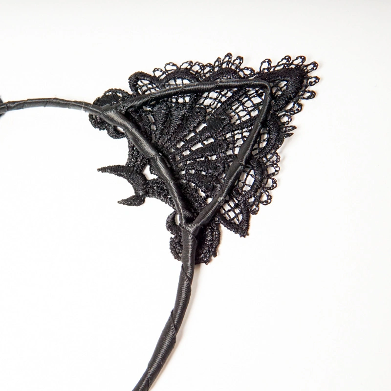 Cute Sexy Black Lace Cat Ears Hair Hoop Lace Headband Hair Band